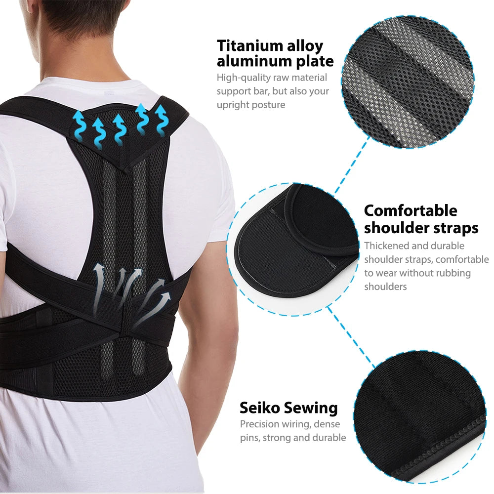 Adjustable Back Posture Corrector – Lumbar Support Belt for Men and Women