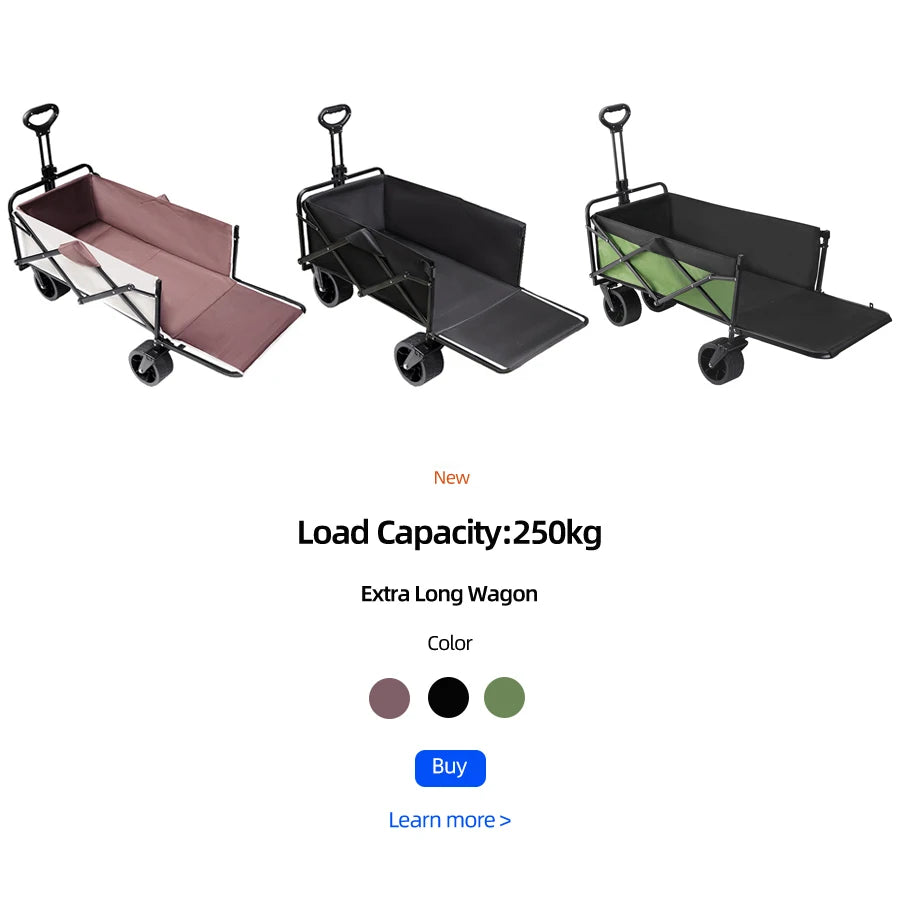 Collapsible Utility Cart – Heavy Duty Foldable Wagon for Camping and Beach