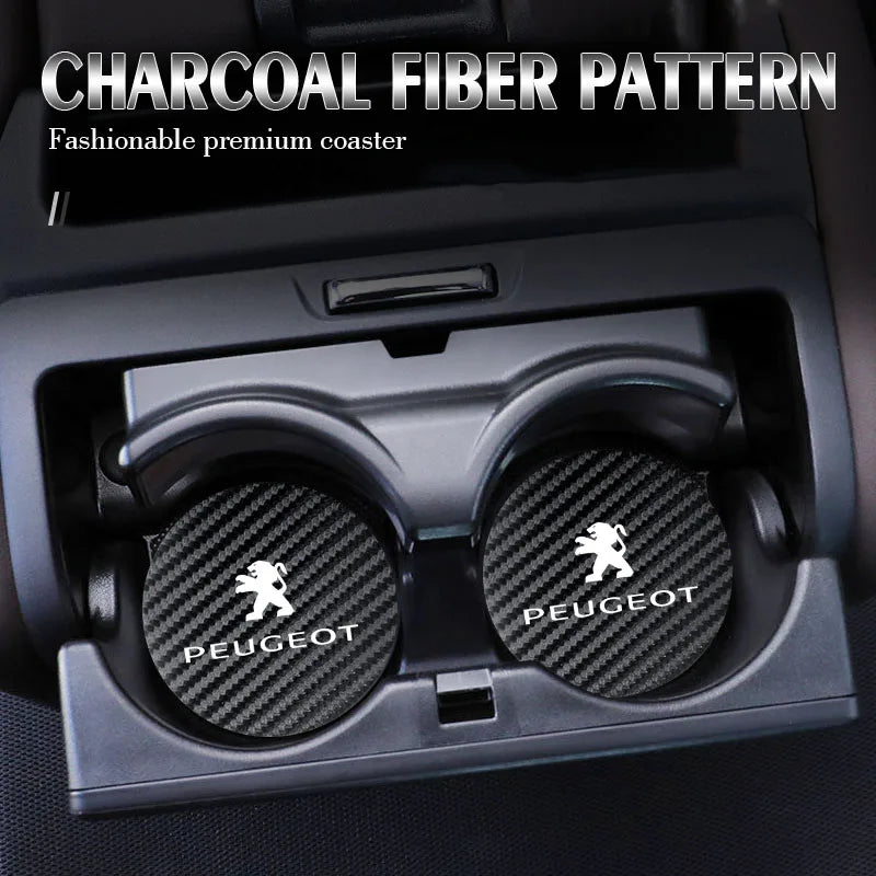 Silicone Car Cup Coasters – Non-Slip Waterproof Interior Pads for Peugeot
