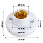 E27 Ceiling Light Socket – White Screw Base Holder for Home Lighting