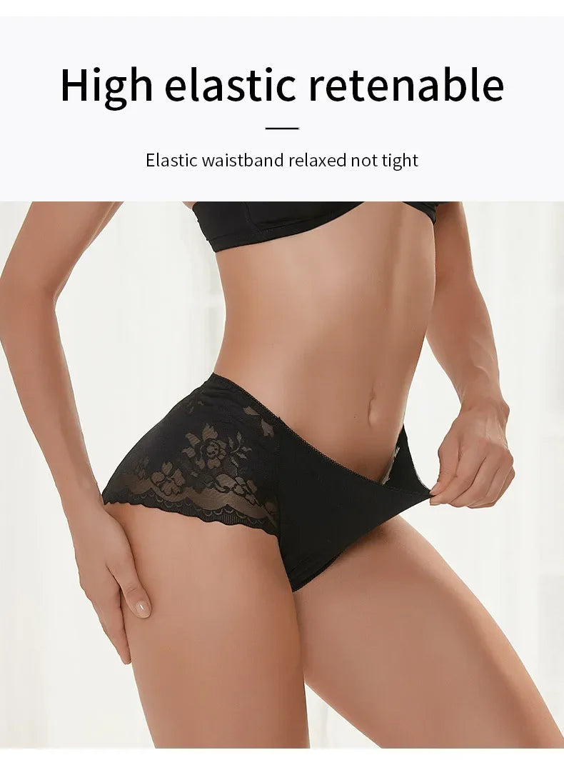 Lace Period Underwear – Leakproof Sanitary Shorts for Women's Menstrual Cycle
