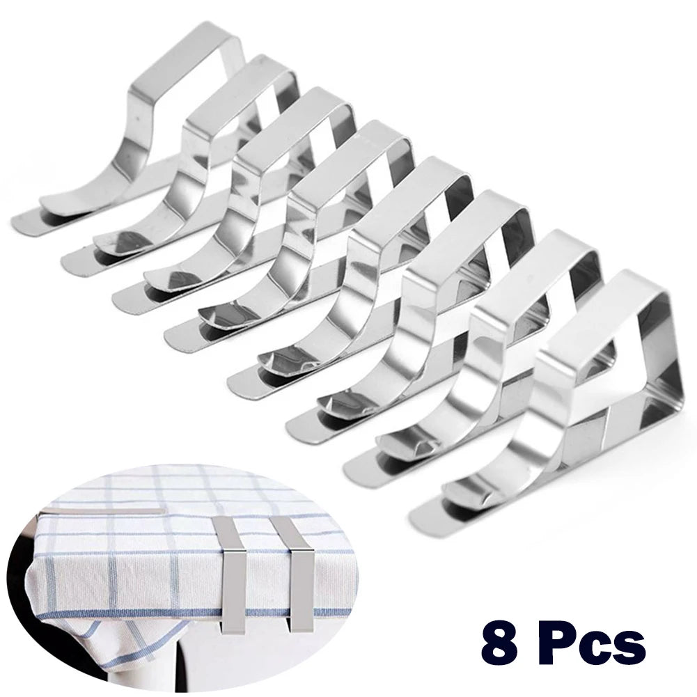 Triangle Tablecloth Clips – Stainless Steel Holders for Party and Picnic