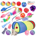 Interactive Cat Play Tunnel – Foldable Mouse and Fish Toy Set for Pets