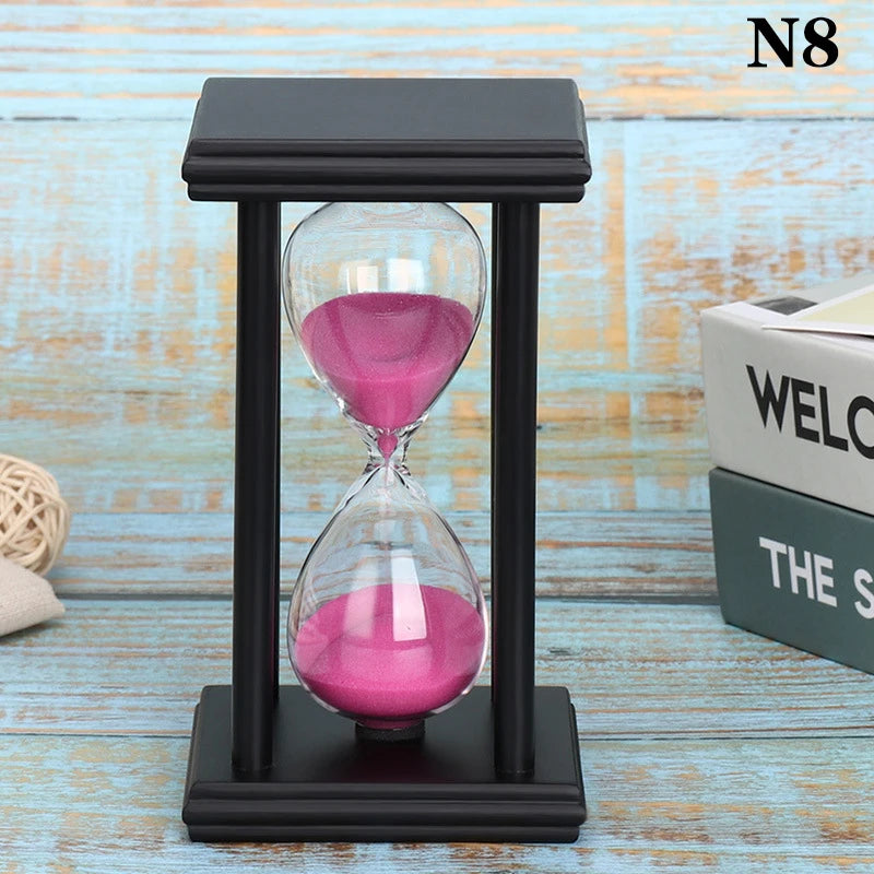 Wooden Sandglass Timer – 30 Minute Hourglass for Home Office Decor