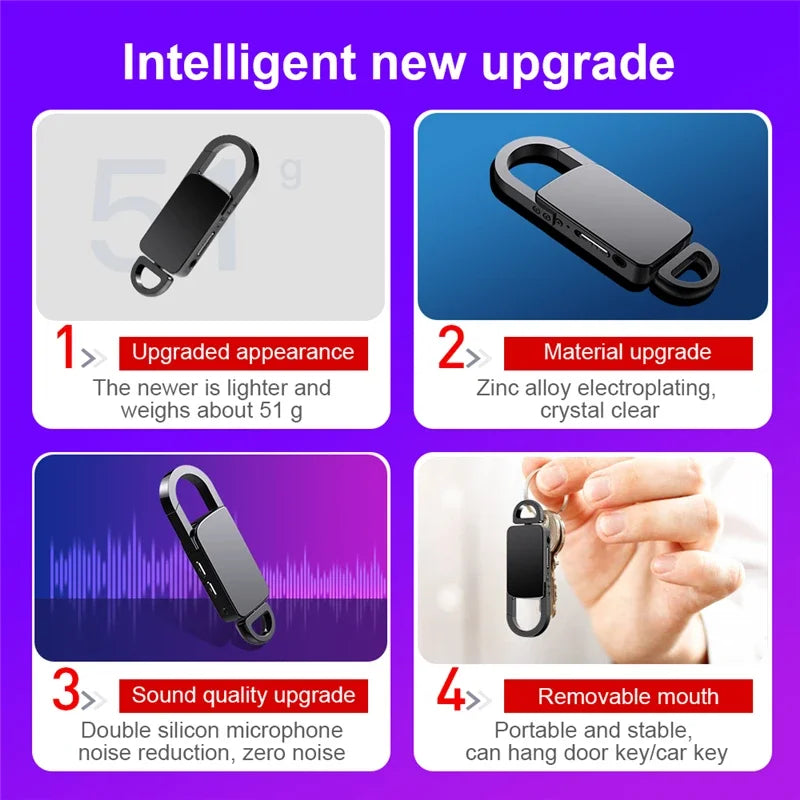 Mini Keychain Voice Recorder – Portable Digital Dictaphone for Meetings and Lectures