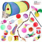 Interactive Cat Play Tunnel – Foldable Mouse and Fish Toy Set for Pets