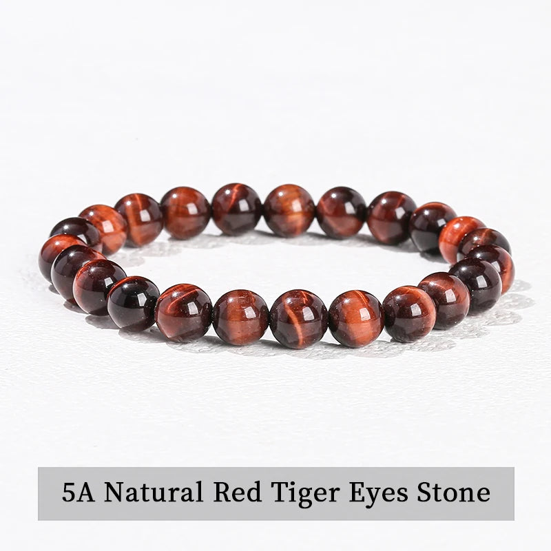 Natural Stone Bead Bracelet – Healing Crystal Gemstone Jewelry for Men and Women