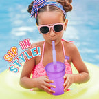Neon Sipper Cups – Reusable Spill-Proof Drinking Mugs for Party and Travel