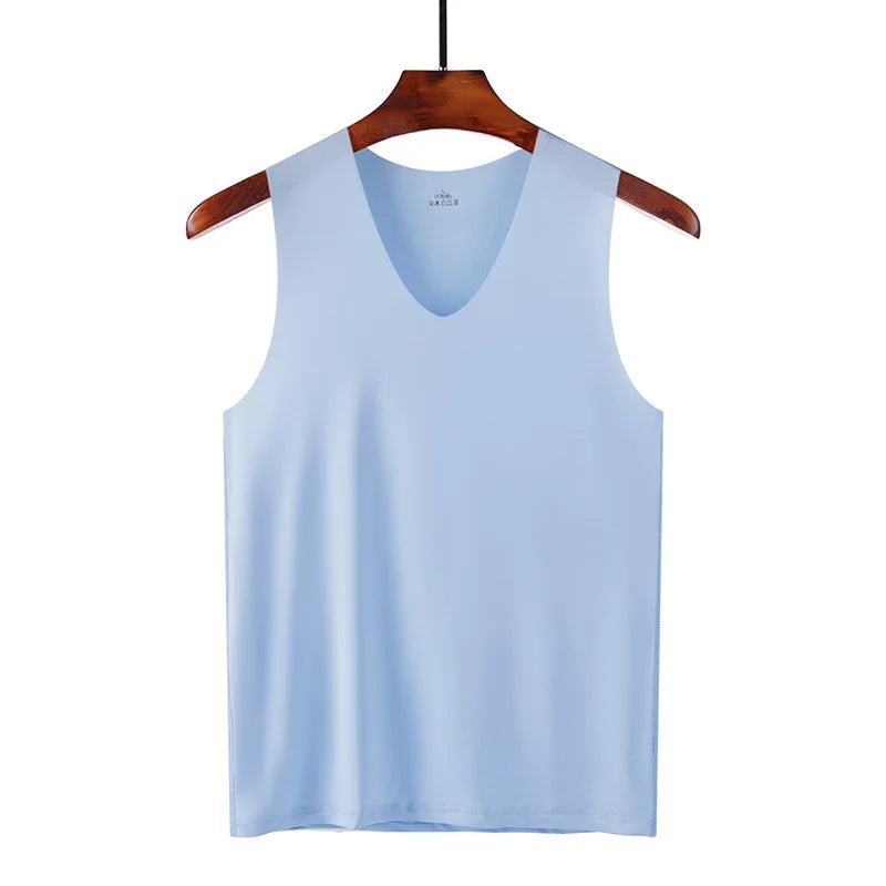 Ice Silk Tank Top – Breathable Slim Fit Undershirt for Gym and Sports