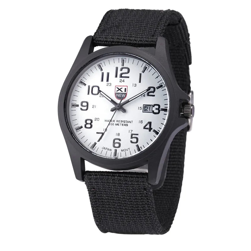 XINEW Nylon Band Quartz Watch – Military Casual Wristwatch for Men