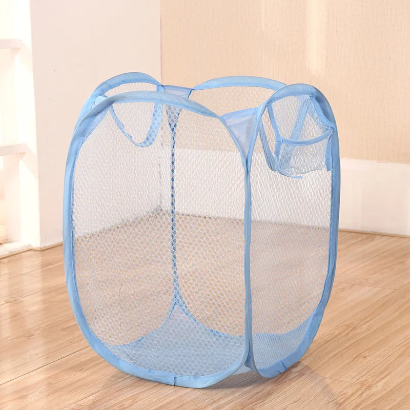 Collapsible Mesh Laundry Basket – Portable Hamper for Clothes and Toys