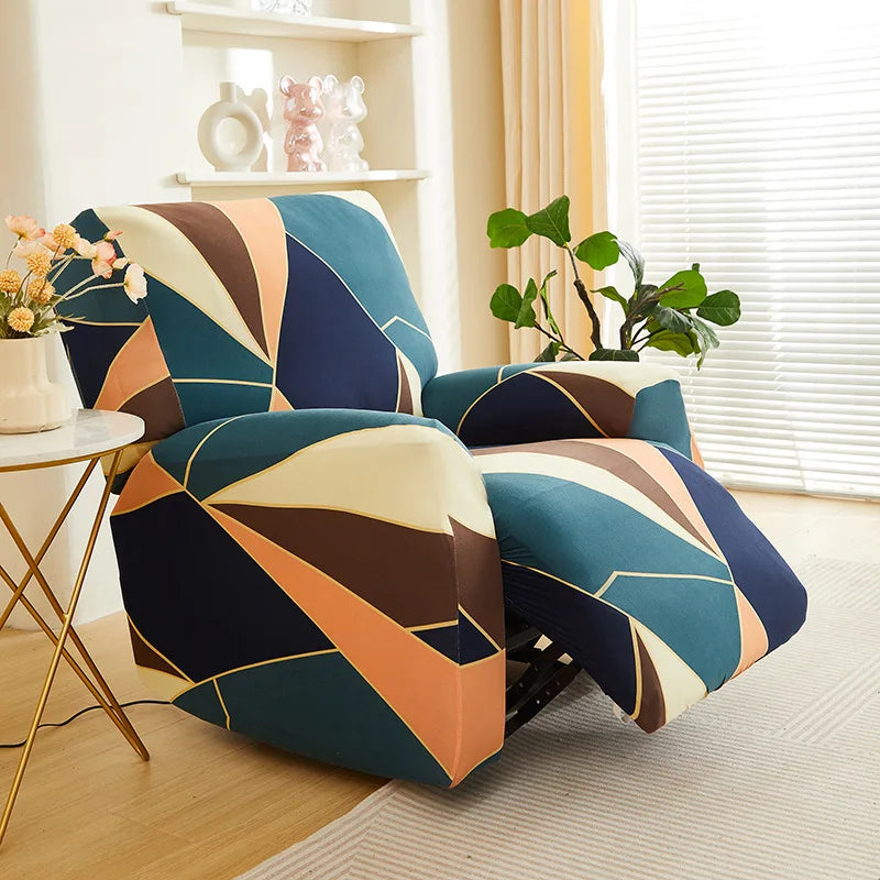 Printed Elastic Recliner Cover – Stretch Slipcover for Living Room Furniture