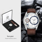 Minimalist Quartz Watch – Luxury Double Strap Set for Business Gift