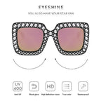 Rhinestone Square Sunglasses – UV400 Kids Eyewear for Outdoor Sun Protection