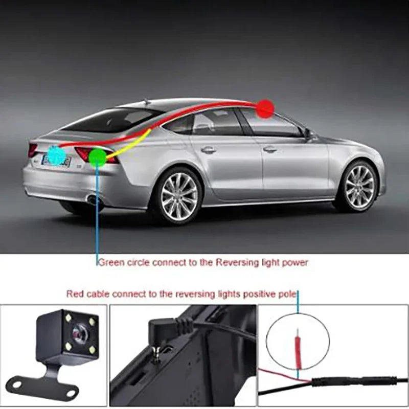 Waterproof 5-Pin Dash Cam – 170° Wide Angle Rear View Camera for Vehicles