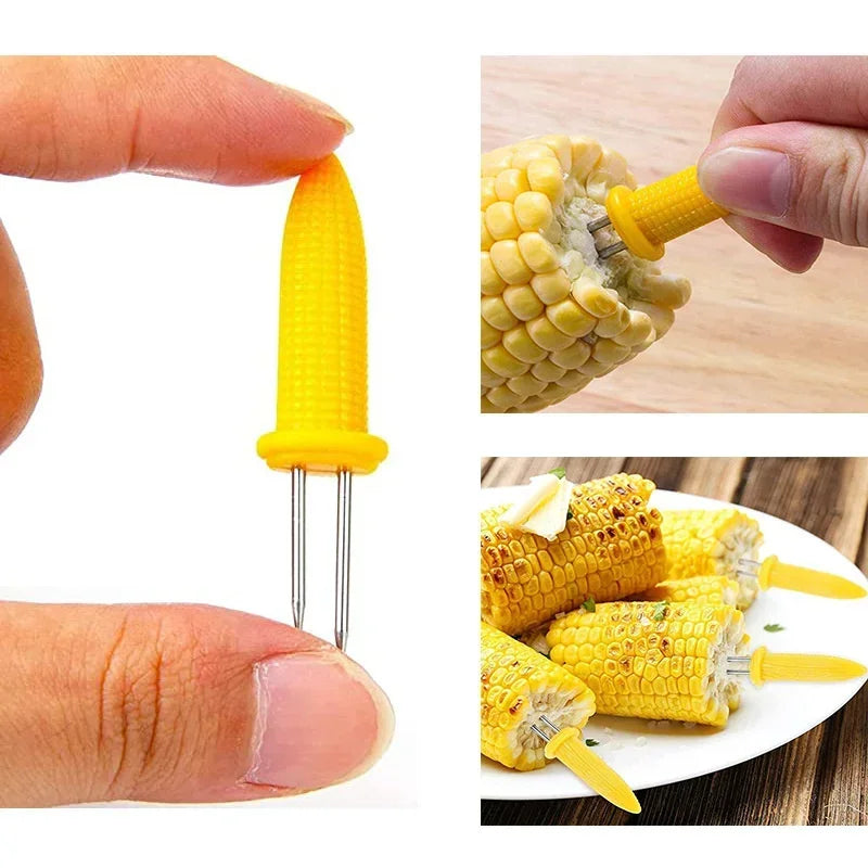 Stainless Steel Corn Holders – Skewers for Outdoor Barbecue and Camping