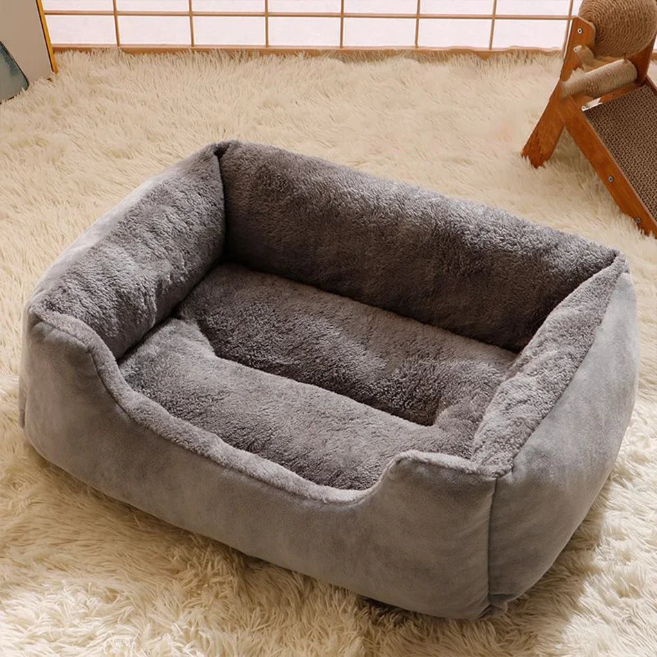 Plush Pet Bed – Soft Cushion Basket for Cats and Small Dogs
