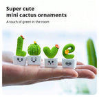 Mini Resin Succulent Cactus Plants – Decorative Ornaments for Home and Office