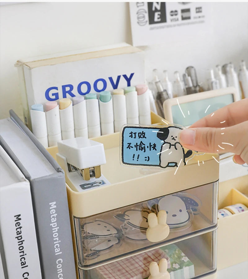 Transparent Desktop Organizer – Multi-Drawer Storage for Office Stationery