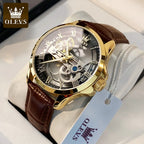 Automatic Skeleton Mechanical Watch – Transparent Leather Strap for Business Men
