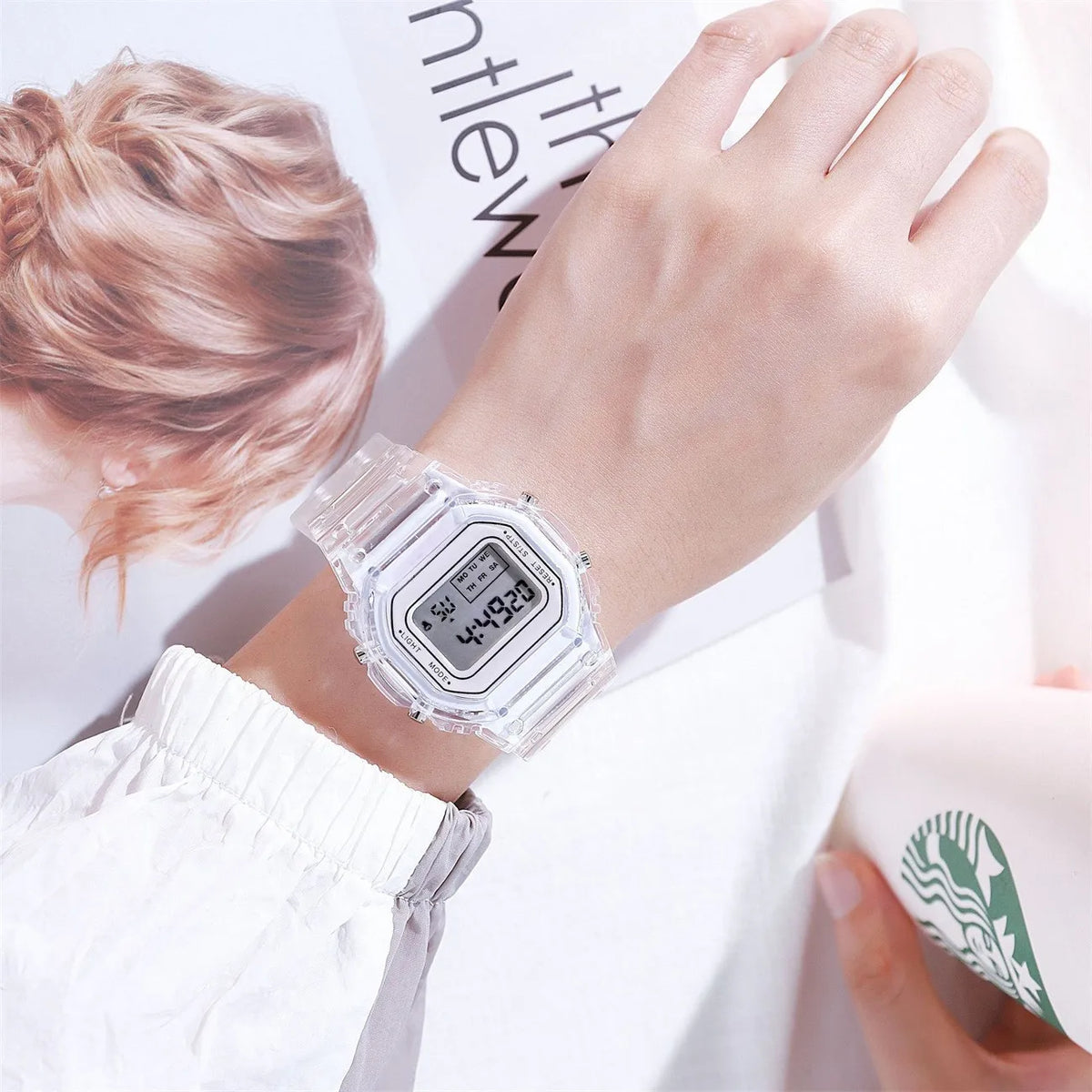 Transparent Digital Sport Wristwatch – Unisex Timepiece for Kids and Adults