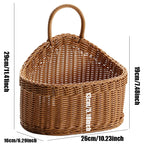 Wall Mounted Rattan Basket – Decorative Plastic Storage for Kitchen Home