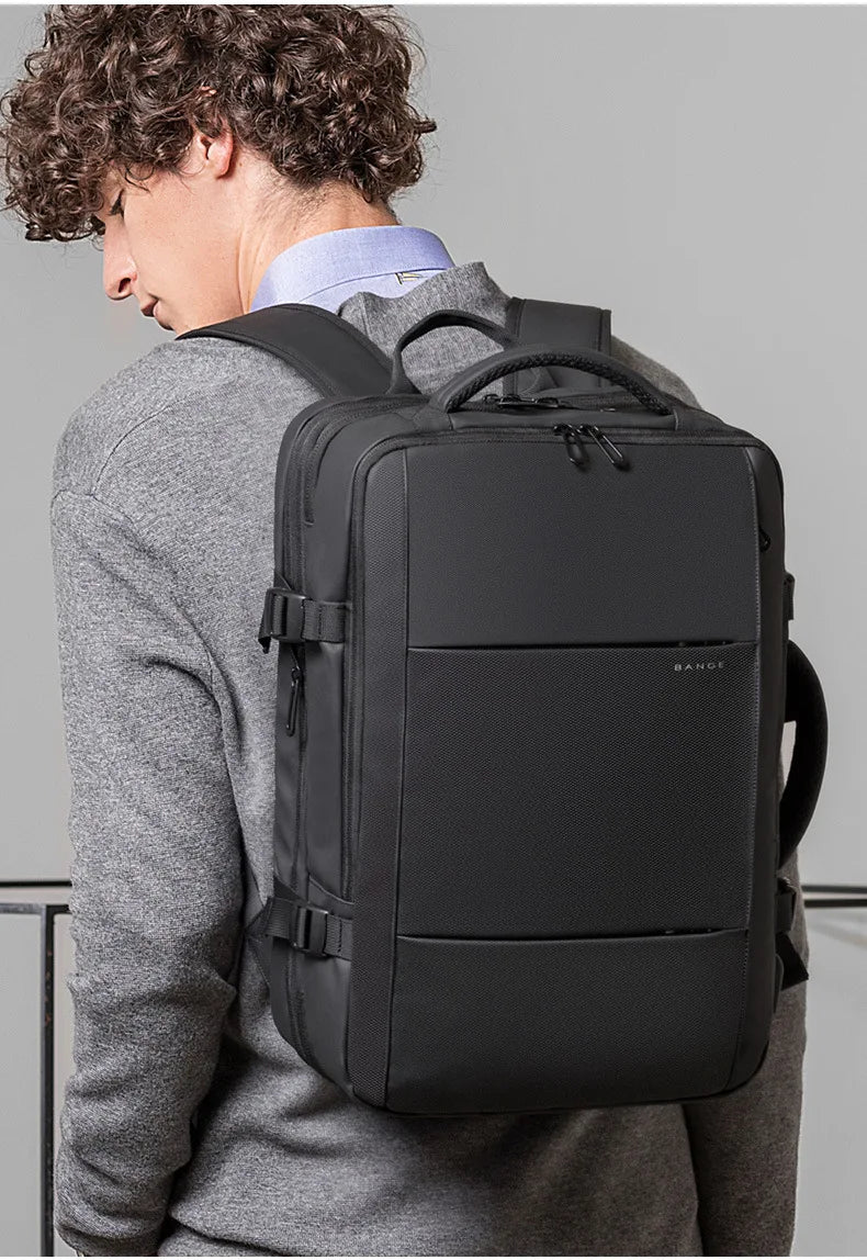 Expandable 17.3-inch Laptop Backpack – Waterproof Travel Bag for Men