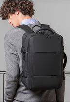 Expandable 17.3-inch Laptop Backpack – Waterproof Travel Bag for Men