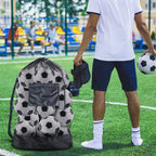 Extra Large Mesh Sports Ball Bag – Zipper Pocket Carrier for Gym and Training