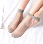 Ultrathin Crystal Nylon Ankle Socks – Sheer Summer Hosiery for Women