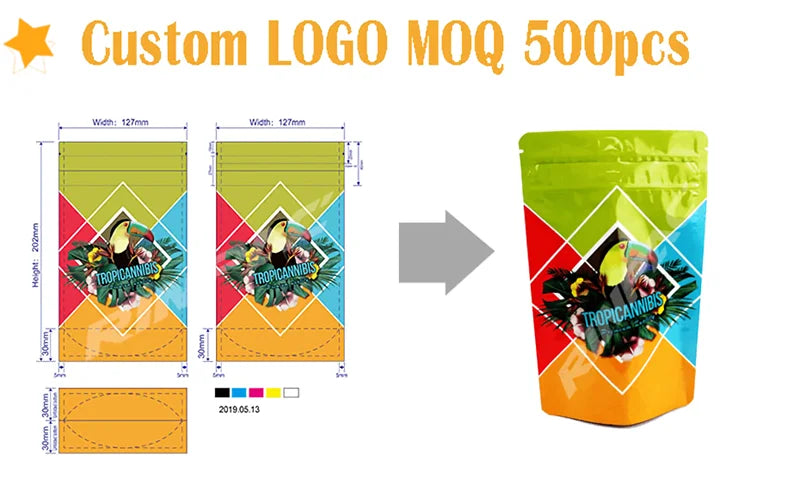 Kraft Paper Stand Up Pouches – Resealable Window Bags for Food Storage