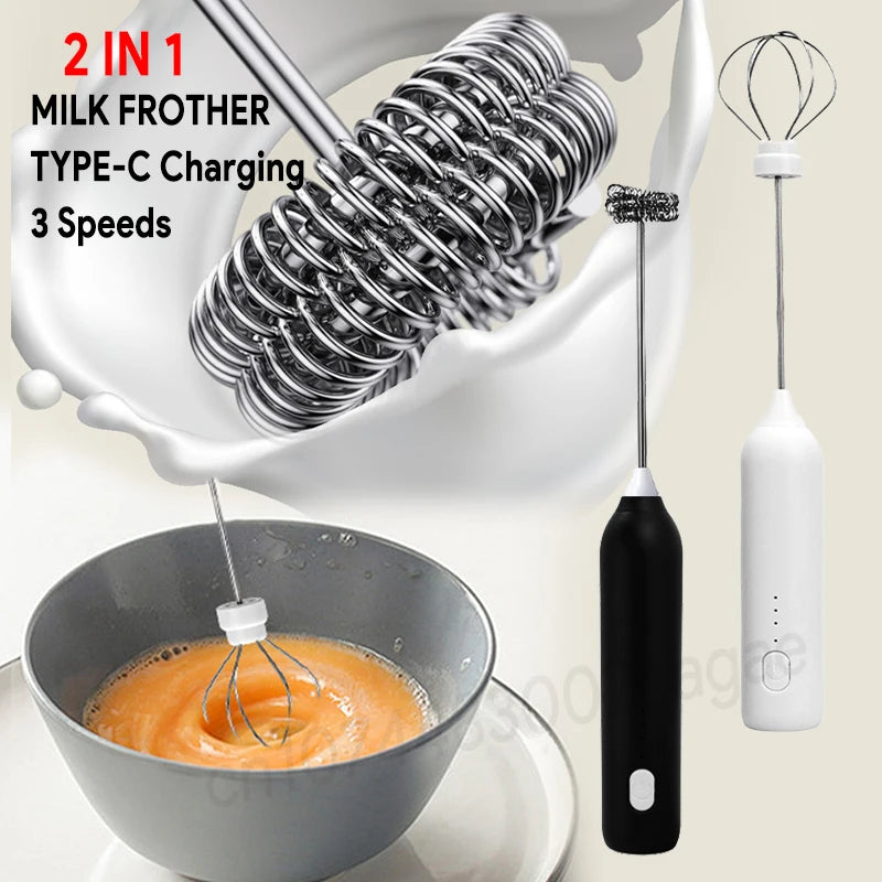 Electric Milk Frother – Wireless Handheld Foam Maker for Coffee and Baking