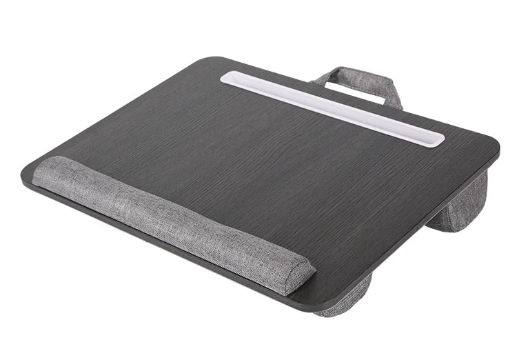 Portable Wooden Laptop Bed Desk – 15 Inch Lap Tray with Cushion for Study