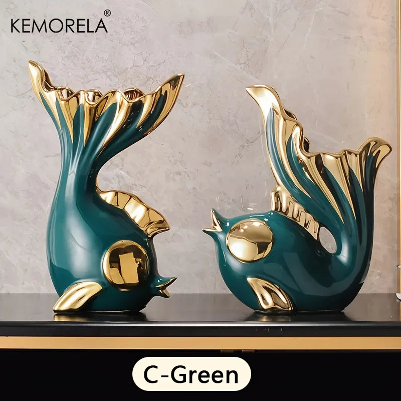Abstract Ceramic Statue – Modern Sculptural Ornament for Home Decor Table