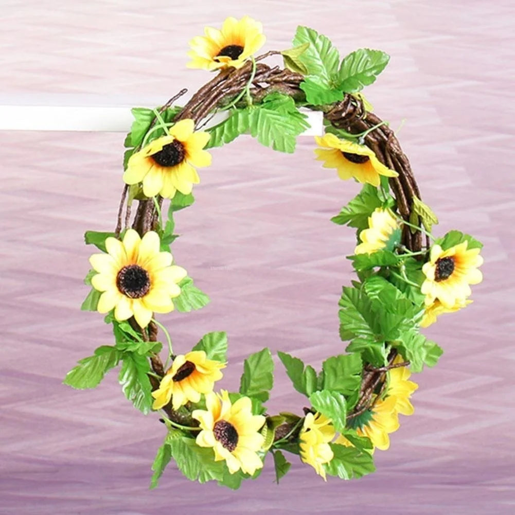 Silk Sunflower Garland – 260cm Artificial Floral Vine for Wedding Arch Decor