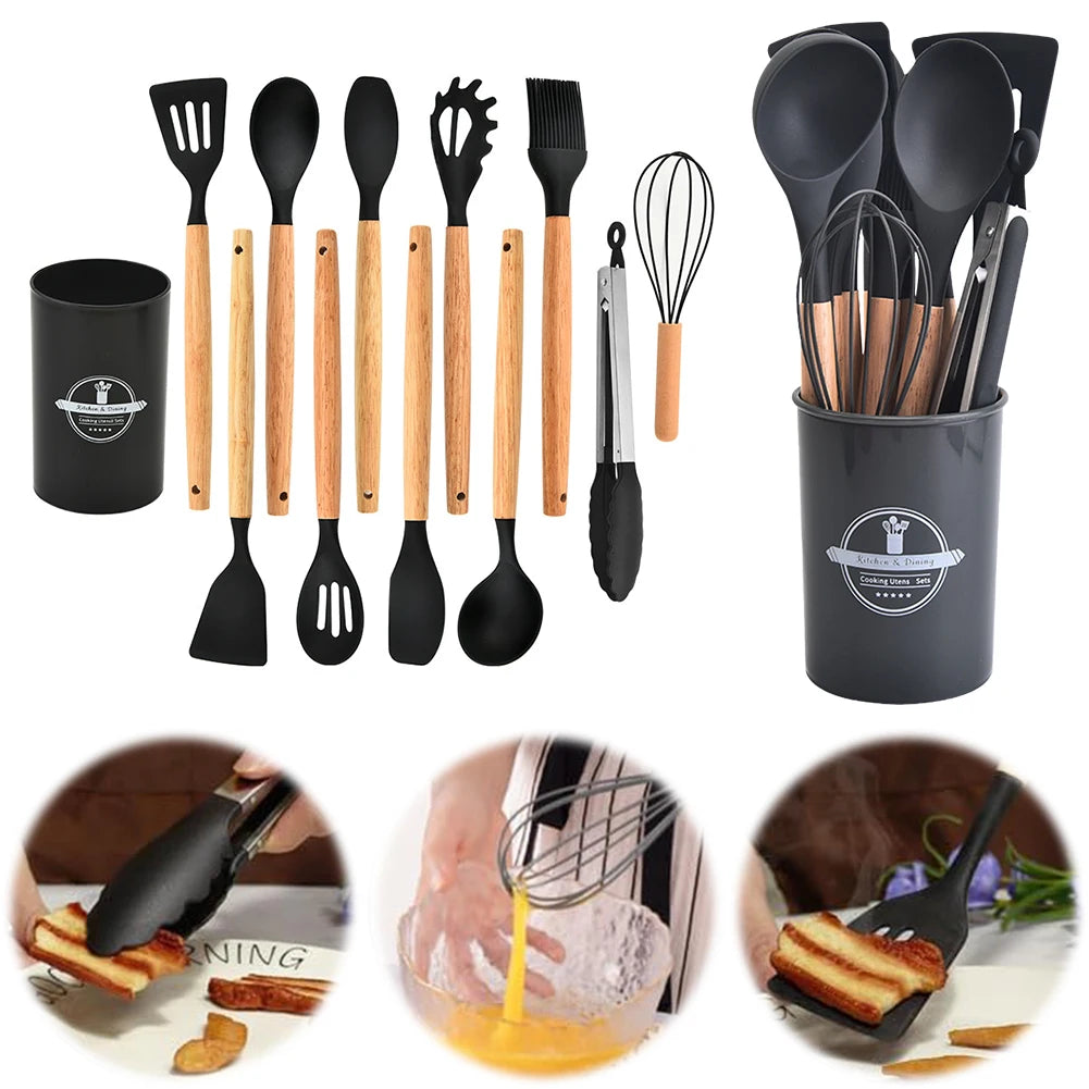 Silicone Kitchen Utensil Set – Non-Stick Cooking Tools for Home Chefs