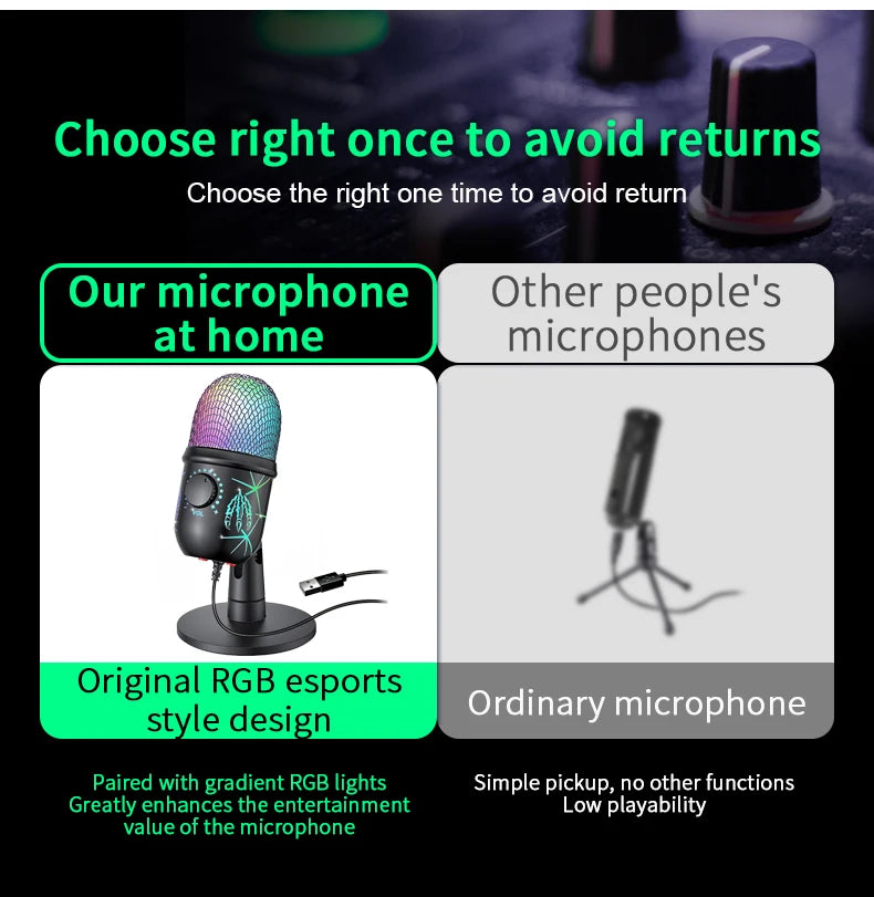 USB Gaming Microphone – Noise Cancelling Condenser for Podcast Recording