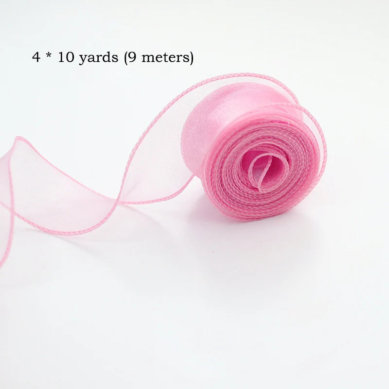 Chiffon Silk Ribbon – 10 Yard Organza Fabric for Wedding Decor and Crafting