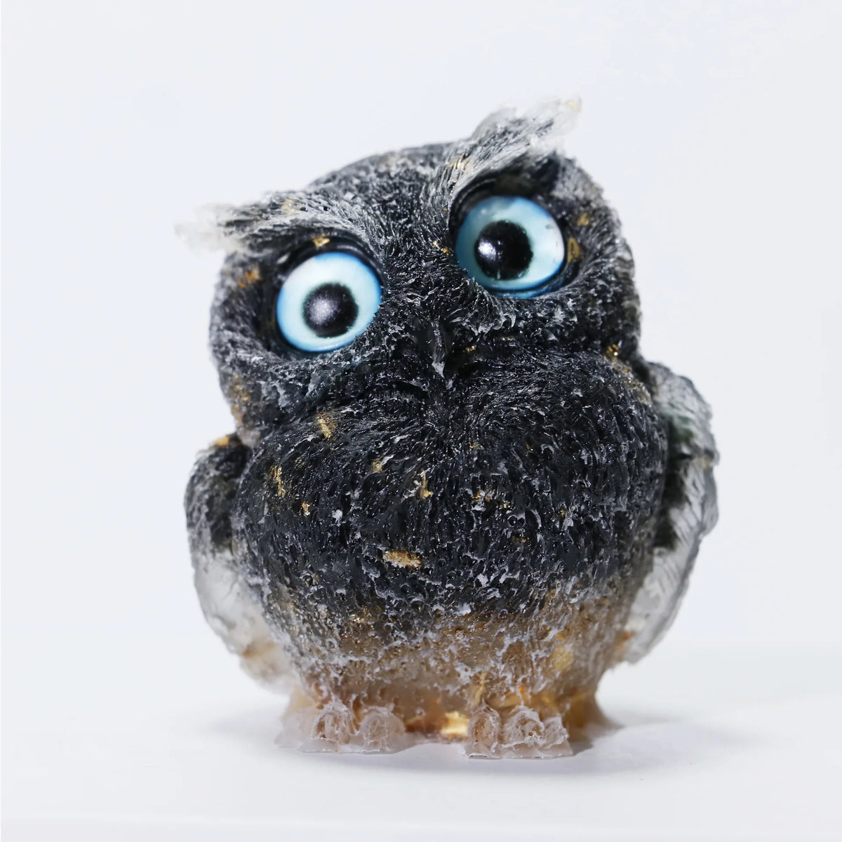 Crystal Owl Ornament – Natural Gemstone Figurine for Home Decor and Aquarium