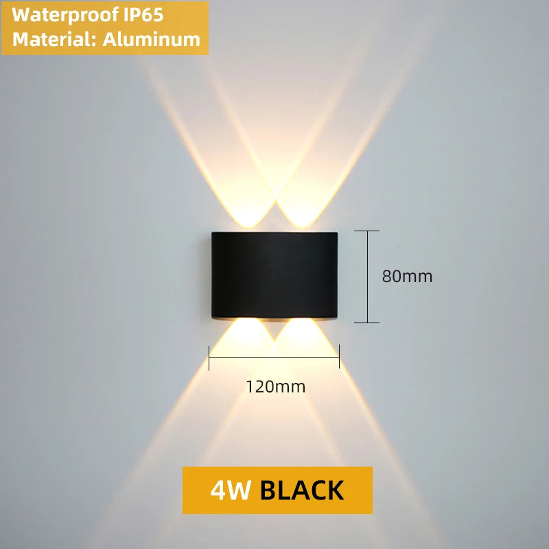 Aluminum LED Wall Lamp – IP65 Waterproof Lighting for Indoor and Outdoor