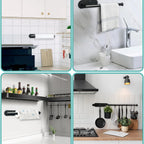 Adhesive Paper Towel Holder – Wall Mounted Rack for Kitchen and Bathroom