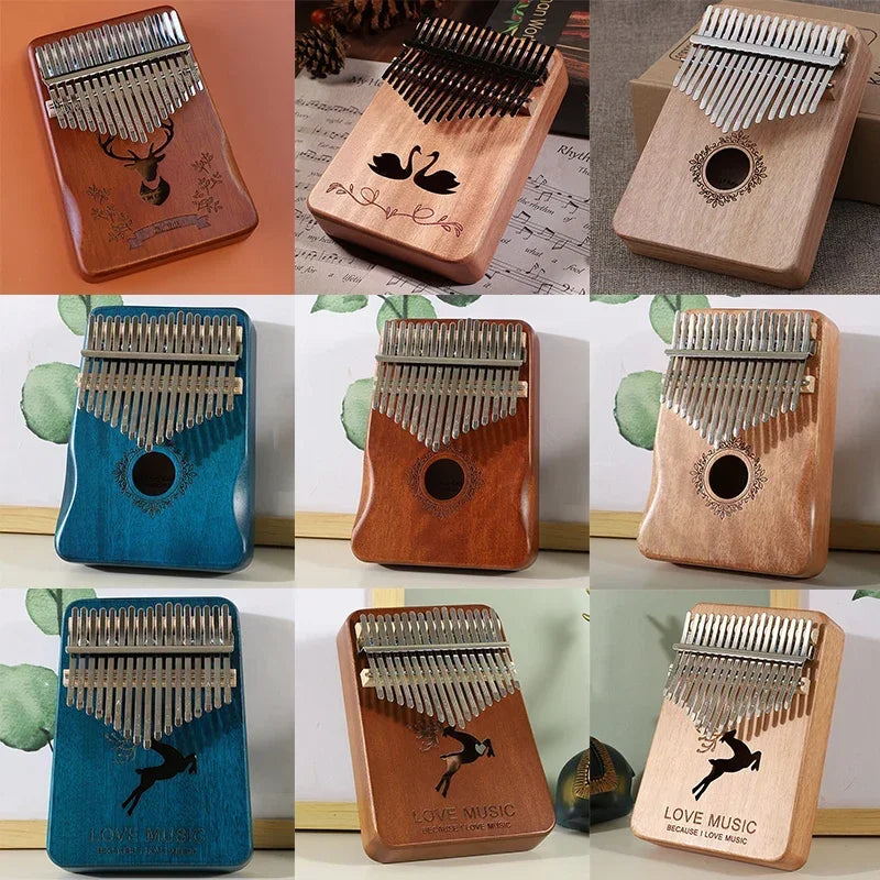 17-Key Beech Kalimba – Solid Wood Thumb Piano for Kids Musical Gift