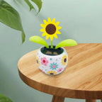 Solar Dancing Sunflower and Butterfly – Dashboard Figurine for Desk Decor
