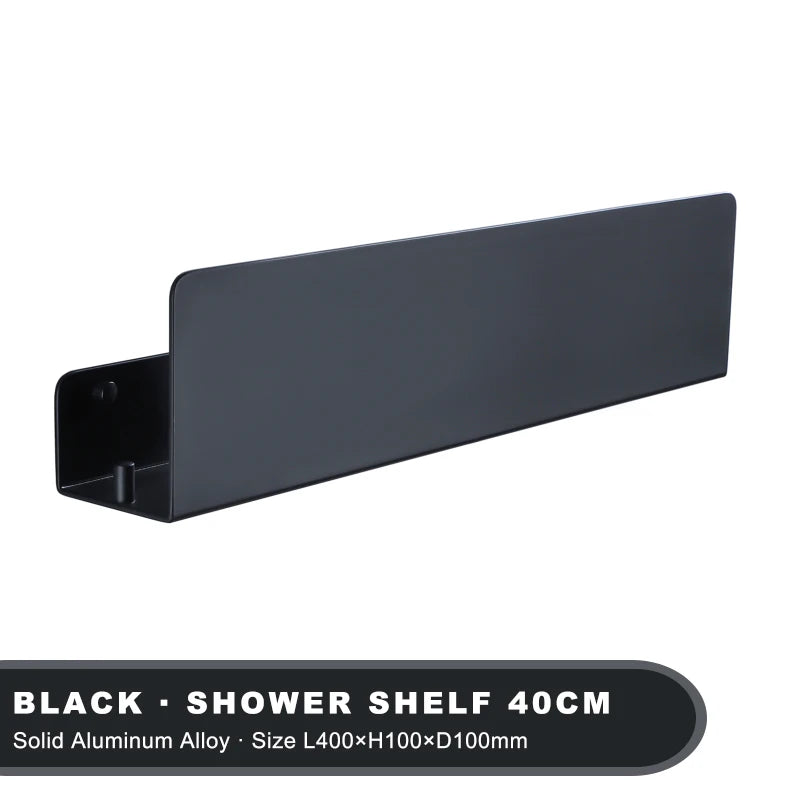 Aluminum Bathroom Shelf – Wall Mounted Storage Rack for Shower and Kitchen