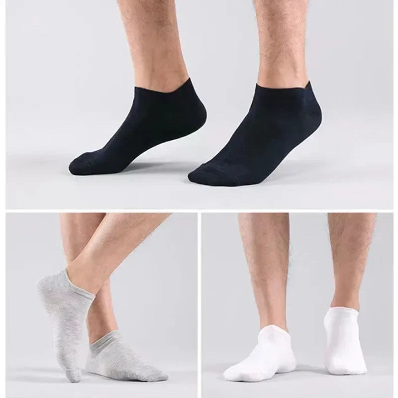 Cotton Ankle Socks – Breathable Solid Color Footwear for Sports and Gym