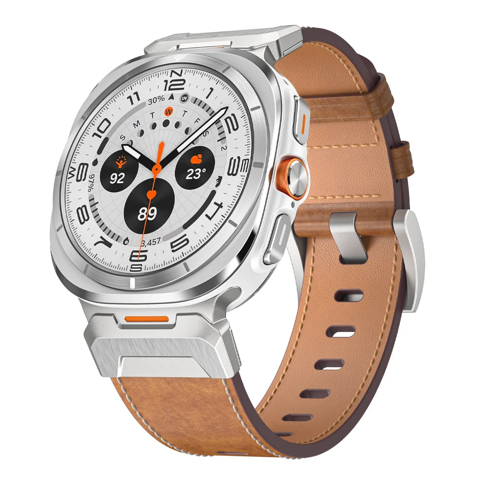 Luxury Leather Watch Band – 47mm Replacement Strap for Samsung Galaxy Ultra