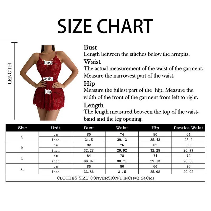 Lace Lingerie Set – Sheer Suspender Nightdress for Sexy Sleepwear