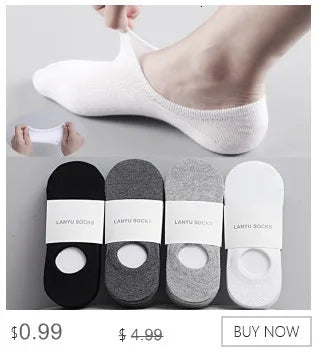 Invisible Cotton Boat Socks – Non-Slip Silicone Ankle Liners for Men