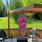 Artificial Morning Glory and Eucalyptus Vine – UV-Resistant Home Wall Decor