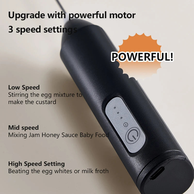 Electric Milk Frother – Wireless Handheld Foam Maker for Coffee and Baking
